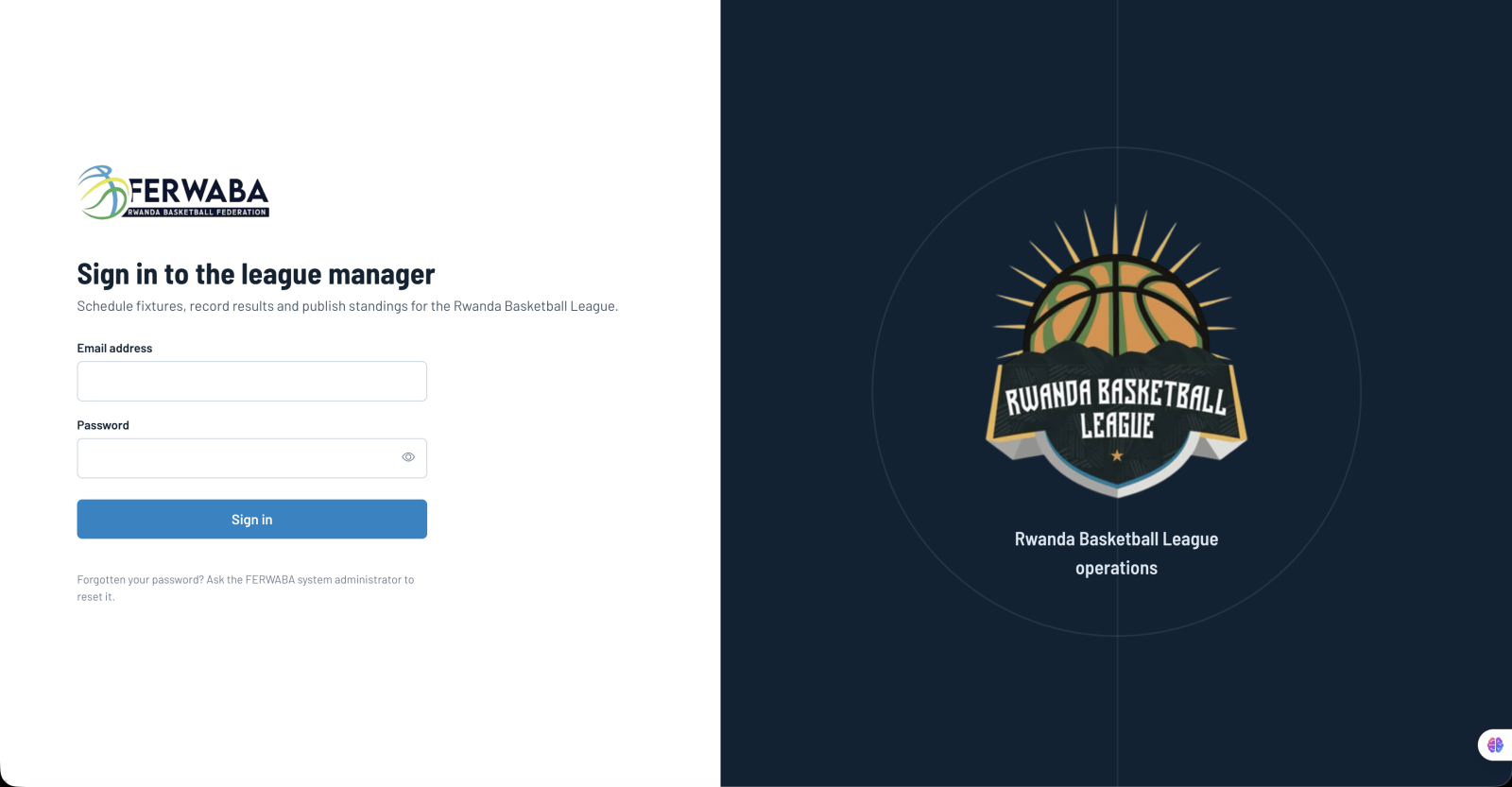 Digital Basketball Tournament & Match Scheduling Management System — screen 1